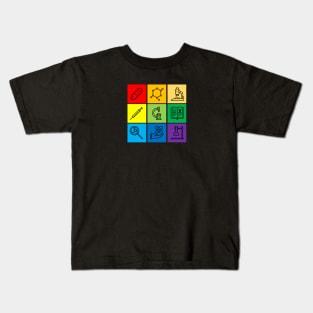 Rainbow Pride Science Icons Kids T-Shirt